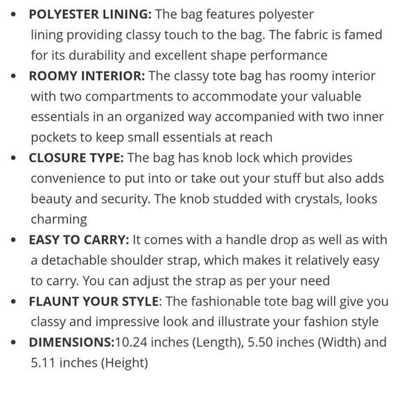 Navy Faux Leather Medium Size Tote Bag with Handle Drop and Shoulder Strap - Picture 8 of 12